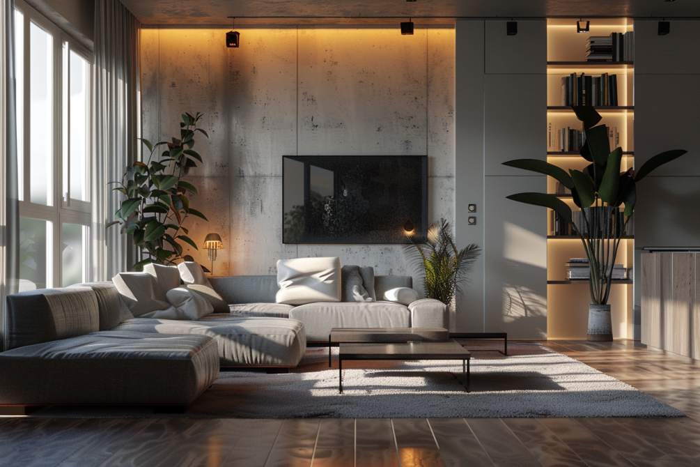 nowoczesny przestronny basen z panoramicznymi oknami